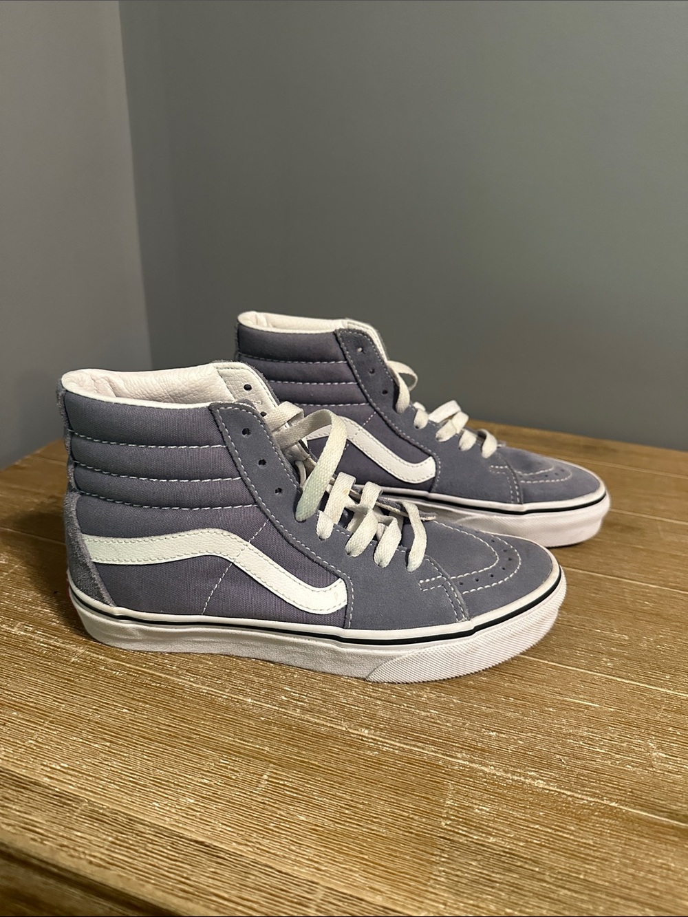 Vans High Top Sneakers in Gray & White